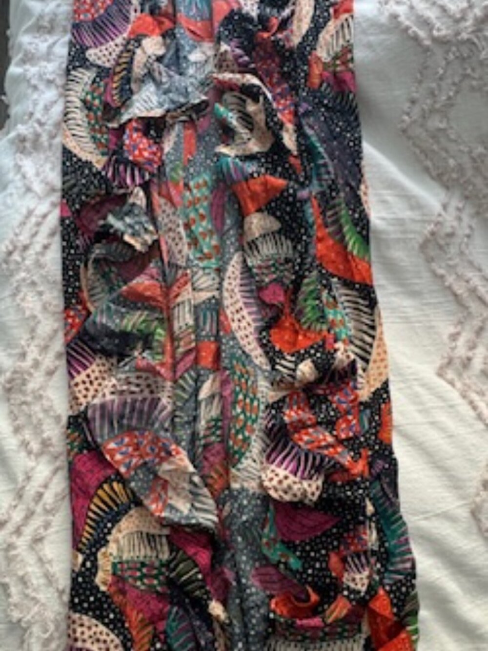 NWT Anthropologie Farm Rio Long Lace Ruffled Cami Tank Top Women's Size L - Picture 6 of 9